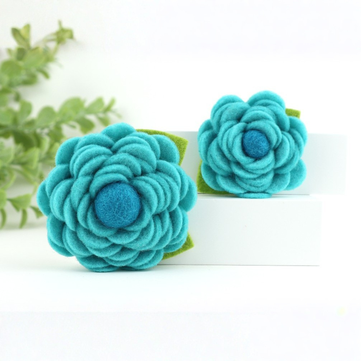 Teal Felt Bloom