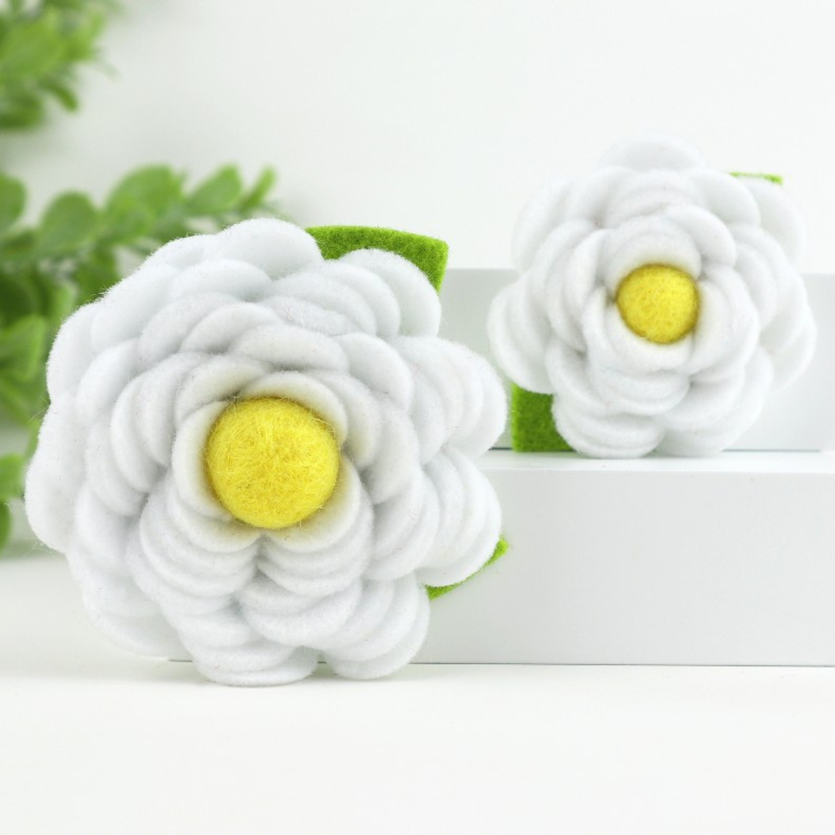 White Felt Bloom